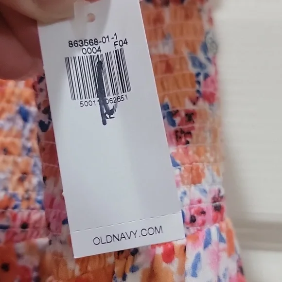 Old Navy Cotton Floral Maxi Dress Size XL Smocked Top Straps Feminine Spring - Picture 3 of 7